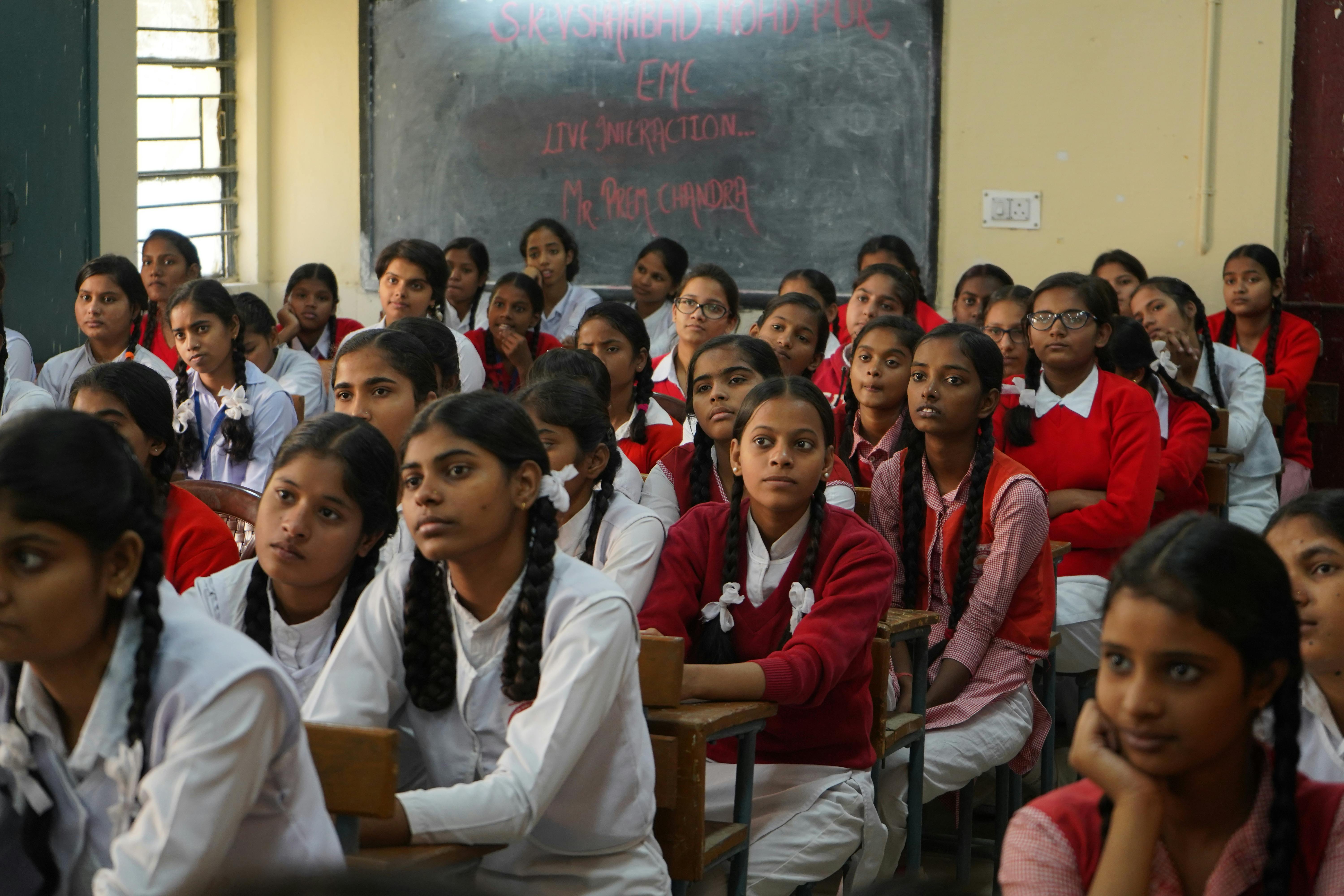 Students engaged in a classroom learning session supported by Chaitanya Public Charitable Trust